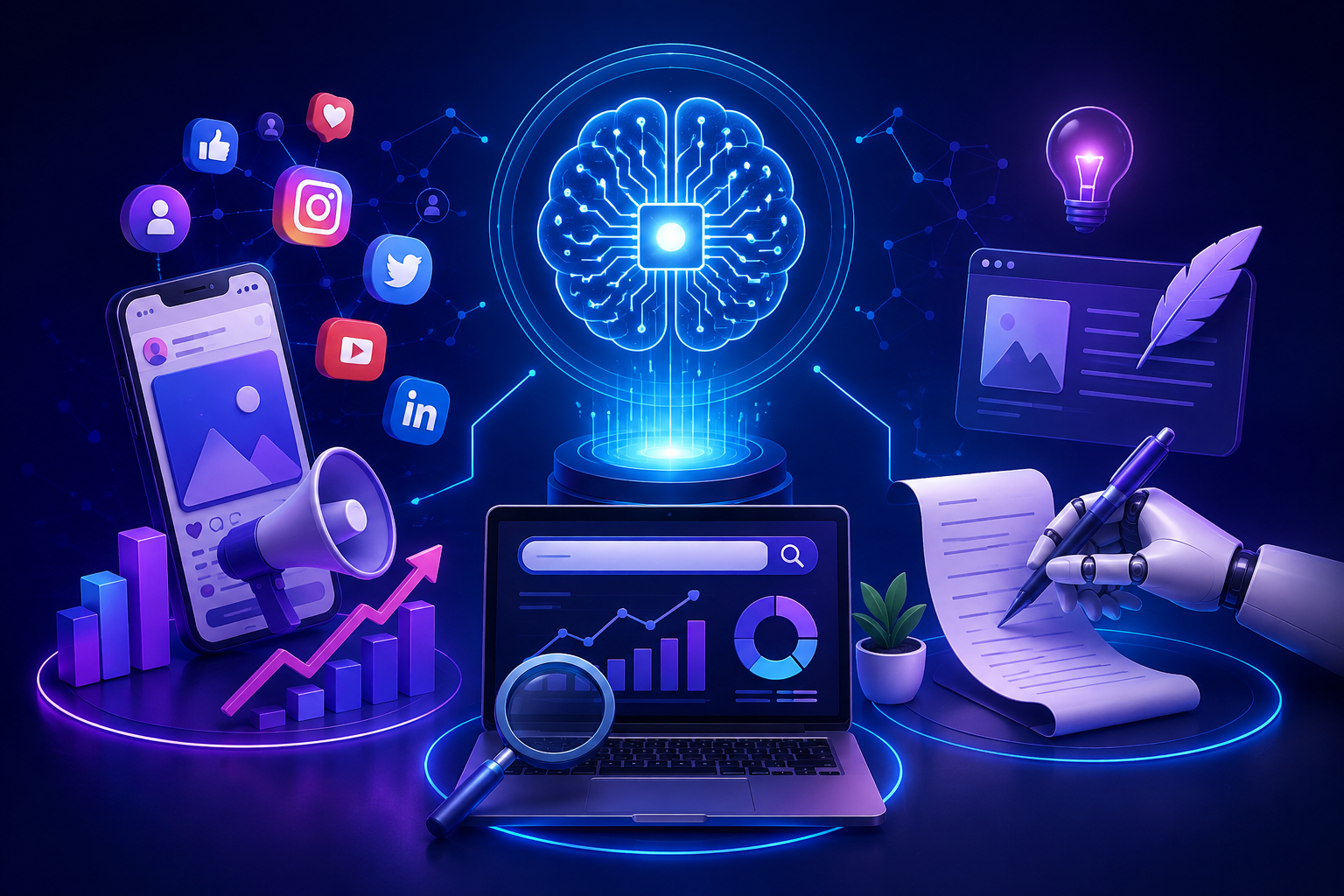 Power of AI in Social Media Marketing, SEO, and Copywriting
