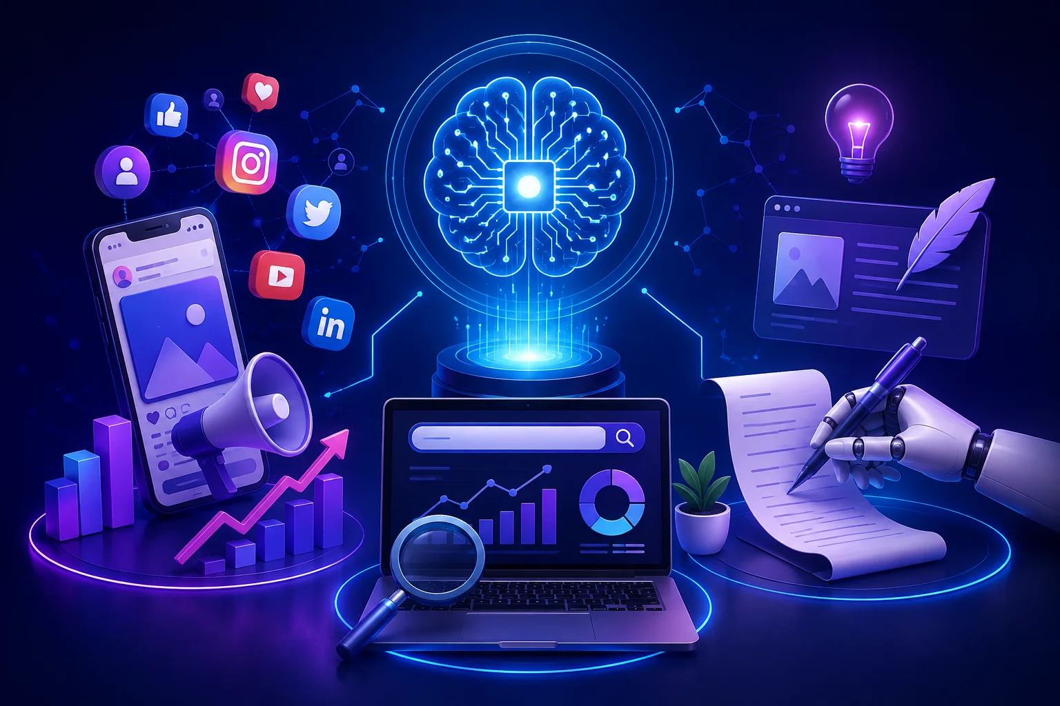 Power of AI in Social Media Marketing, SEO, and Copywriting